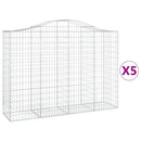 vidaXL 5 db íves horganyzott vas gabion kosár 200x50x140/160 cm