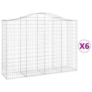 vidaXL 6 db íves horganyzott vas gabion kosár 200x50x140/160 cm