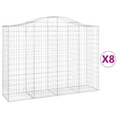 vidaXL 8 db íves horganyzott vas gabion kosár 200x50x140/160 cm