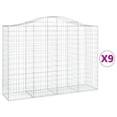 vidaXL 9 db íves horganyzott vas gabion kosár 200x50x140/160 cm