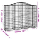 vidaXL 9 db íves horganyzott vas gabion kosár 200x50x140/160 cm
