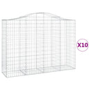 vidaXL 10 db íves horganyzott vas gabion kosár 200x50x140/160 cm
