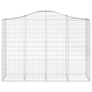 vidaXL 10 db íves horganyzott vas gabion kosár 200x50x140/160 cm