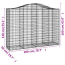 vidaXL 10 db íves horganyzott vas gabion kosár 200x50x140/160 cm