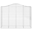 vidaXL 12 db íves horganyzott vas gabion kosár 200x50x140/160 cm