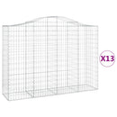 vidaXL 13 db íves horganyzott vas gabion kosár 200x50x140/160 cm