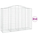 vidaXL 14 db íves horganyzott vas gabion kosár 200x50x140/160 cm