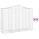 vidaXL 25 db íves horganyzott vas gabion kosár 200x50x140/160 cm