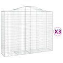 vidaXL 3 db íves horganyzott vas gabion kosár 200x50x160/180 cm