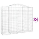vidaXL 4 db íves horganyzott vas gabion kosár 200x50x160/180 cm