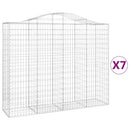 vidaXL 7 db íves horganyzott vas gabion kosár 200x50x160/180 cm
