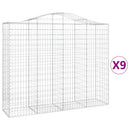 vidaXL 9 db íves horganyzott vas gabion kosár 200x50x160/180 cm