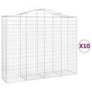 vidaXL 10 db íves horganyzott vas gabion kosár 200x50x160/180 cm