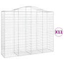 vidaXL 11 db íves horganyzott vas gabion kosár 200x50x160/180 cm