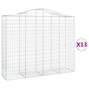 vidaXL 13 db íves horganyzott vas gabion kosár 200x50x160/180 cm