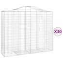 vidaXL 30 db íves horganyzott vas gabion kosár 200x50x160/180 cm