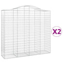 vidaXL 2 db íves horganyzott vas gabion kosár 200x50x180/200 cm