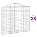 vidaXL 3 db íves horganyzott vas gabion kosár 200x50x180/200 cm