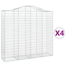 vidaXL 4 db íves horganyzott vas gabion kosár 200x50x180/200 cm