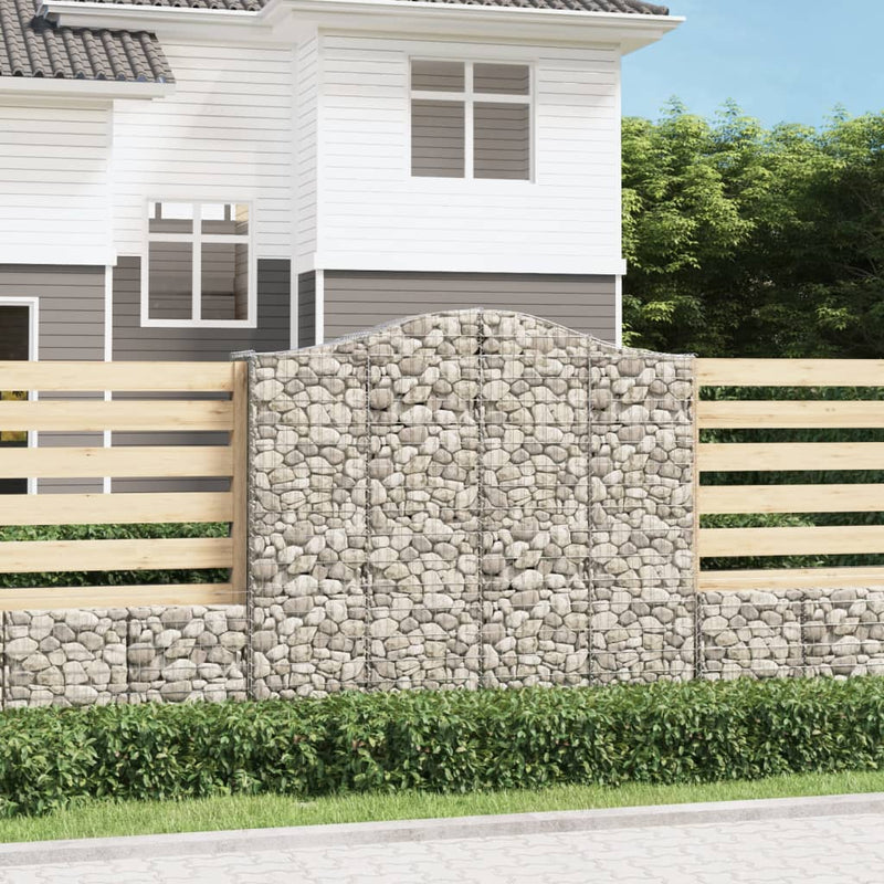 vidaXL 25 db íves horganyzott vas gabion kosár 200x50x180/200 cm