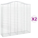 vidaXL 2 db íves horganyzott vas gabion kosár 200x50x200/220 cm