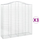 vidaXL 3 db íves horganyzott vas gabion kosár 200x50x200/220 cm