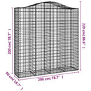 vidaXL 3 db íves horganyzott vas gabion kosár 200x50x200/220 cm