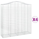 vidaXL 4 db íves horganyzott vas gabion kosár 200x50x200/220 cm