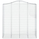 vidaXL 4 db íves horganyzott vas gabion kosár 200x50x200/220 cm