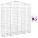 vidaXL 6 db íves horganyzott vas gabion kosár 200x50x200/220 cm
