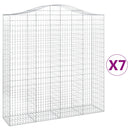 vidaXL 7 db íves horganyzott vas gabion kosár 200x50x200/220 cm