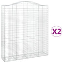 vidaXL 2 db íves horganyzott vas gabion kosár 200x50x220/240 cm