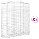 vidaXL 3 db íves horganyzott vas gabion kosár 200x50x220/240 cm