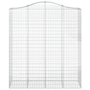 vidaXL 4 db íves horganyzott vas gabion kosár 200x50x220/240 cm