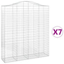 vidaXL 7 db íves horganyzott vas gabion kosár 200x50x220/240 cm