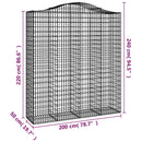vidaXL 7 db íves horganyzott vas gabion kosár 200x50x220/240 cm