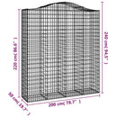 vidaXL 8 db íves horganyzott vas gabion kosár 200x50x220/240 cm