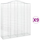 vidaXL 9 db íves horganyzott vas gabion kosár 200x50x220/240 cm