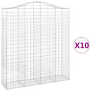 vidaXL 10 db íves horganyzott vas gabion kosár 200x50x220/240 cm