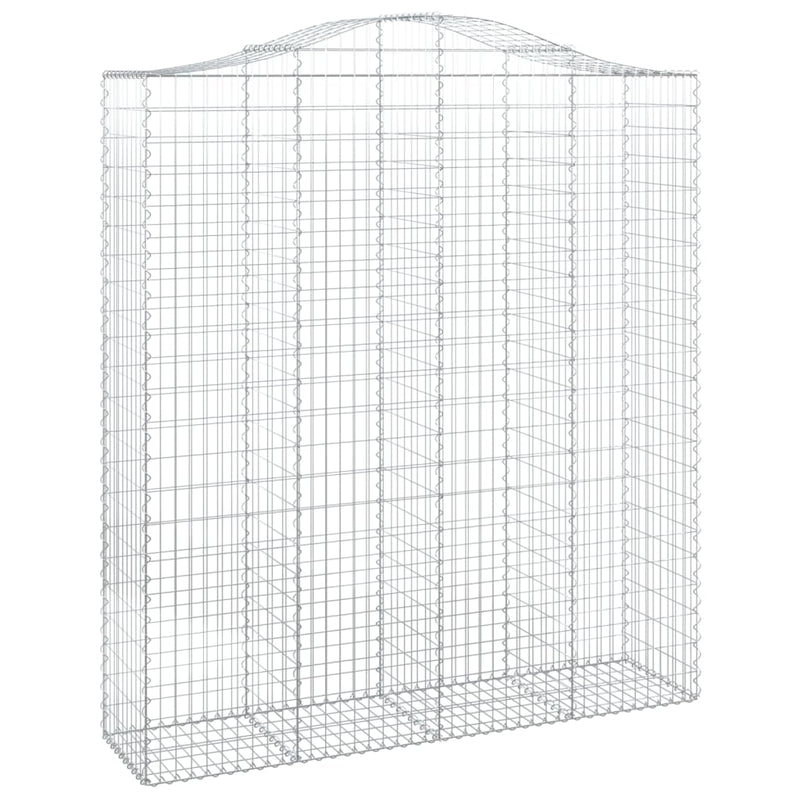 vidaXL 10 db íves horganyzott vas gabion kosár 200x50x220/240 cm