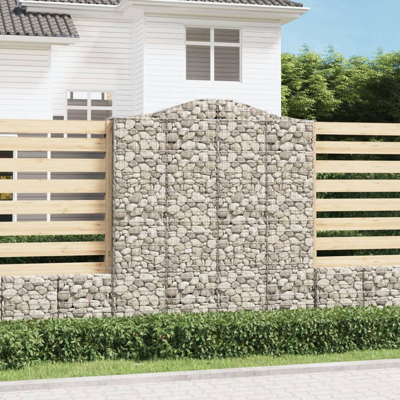 vidaXL 10 db íves horganyzott vas gabion kosár 200x50x220/240 cm