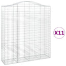 vidaXL 11 db íves horganyzott vas gabion kosár 200x50x220/240 cm