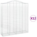 vidaXL 12 db íves horganyzott vas gabion kosár 200x50x220/240 cm