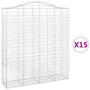 vidaXL 15 db íves horganyzott vas gabion kosár 200x50x220/240 cm