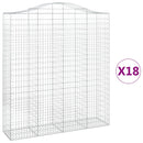 vidaXL 18 db íves horganyzott vas gabion kosár 200x50x220/240 cm