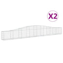 vidaXL 2 db íves horganyzott vas gabion kosár 400x30x40/60 cm