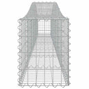 vidaXL 3 db íves horganyzott vas gabion kosár 400x30x40/60 cm