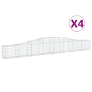 vidaXL 4 db íves horganyzott vas gabion kosár 400x30x40/60 cm