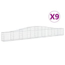 vidaXL 9 db íves horganyzott vas gabion kosár 400x30x40/60 cm