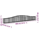 vidaXL 9 db íves horganyzott vas gabion kosár 400x30x40/60 cm
